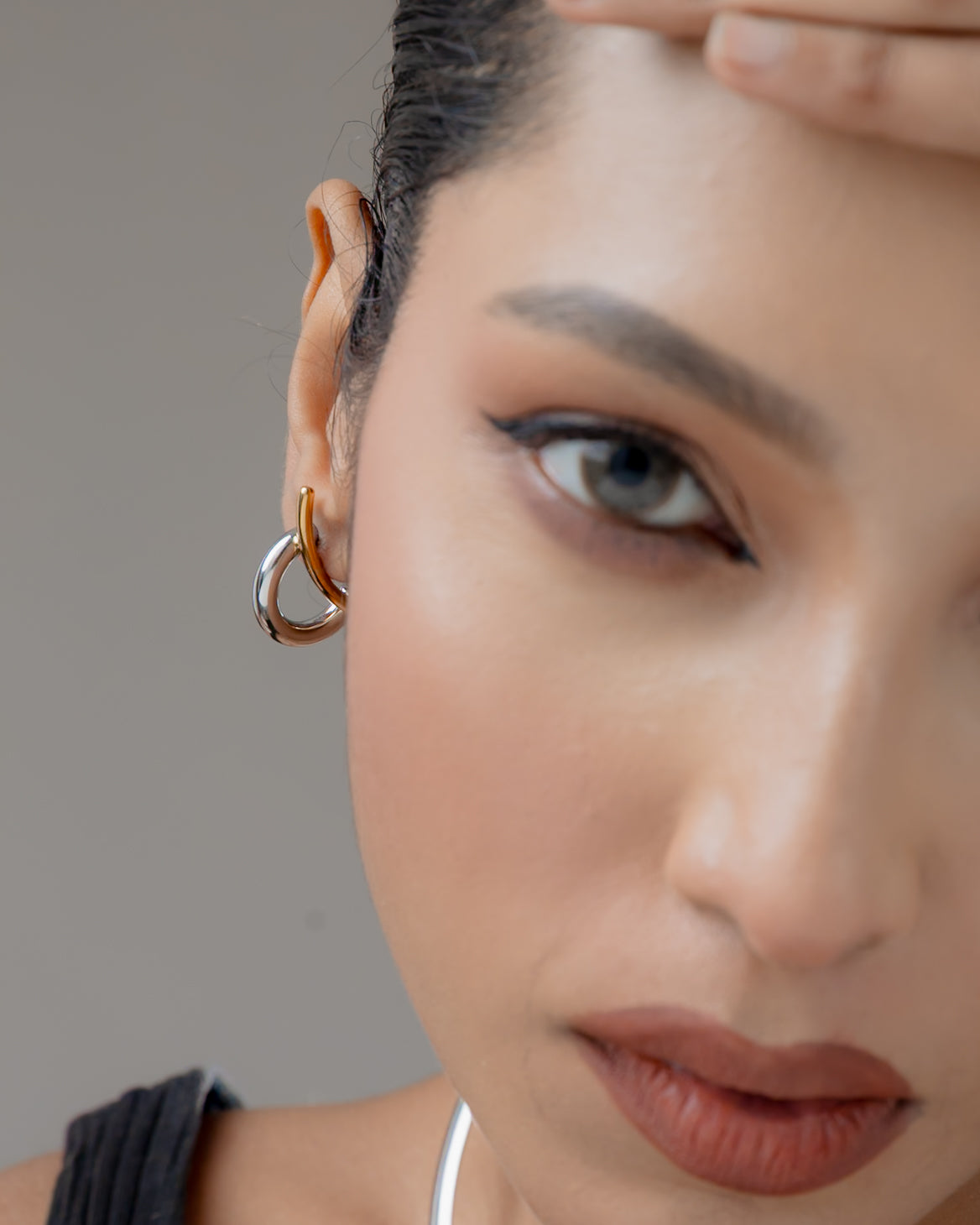 Dual Arc Statement Studs in Gold and Silver (18K Gold Plated)