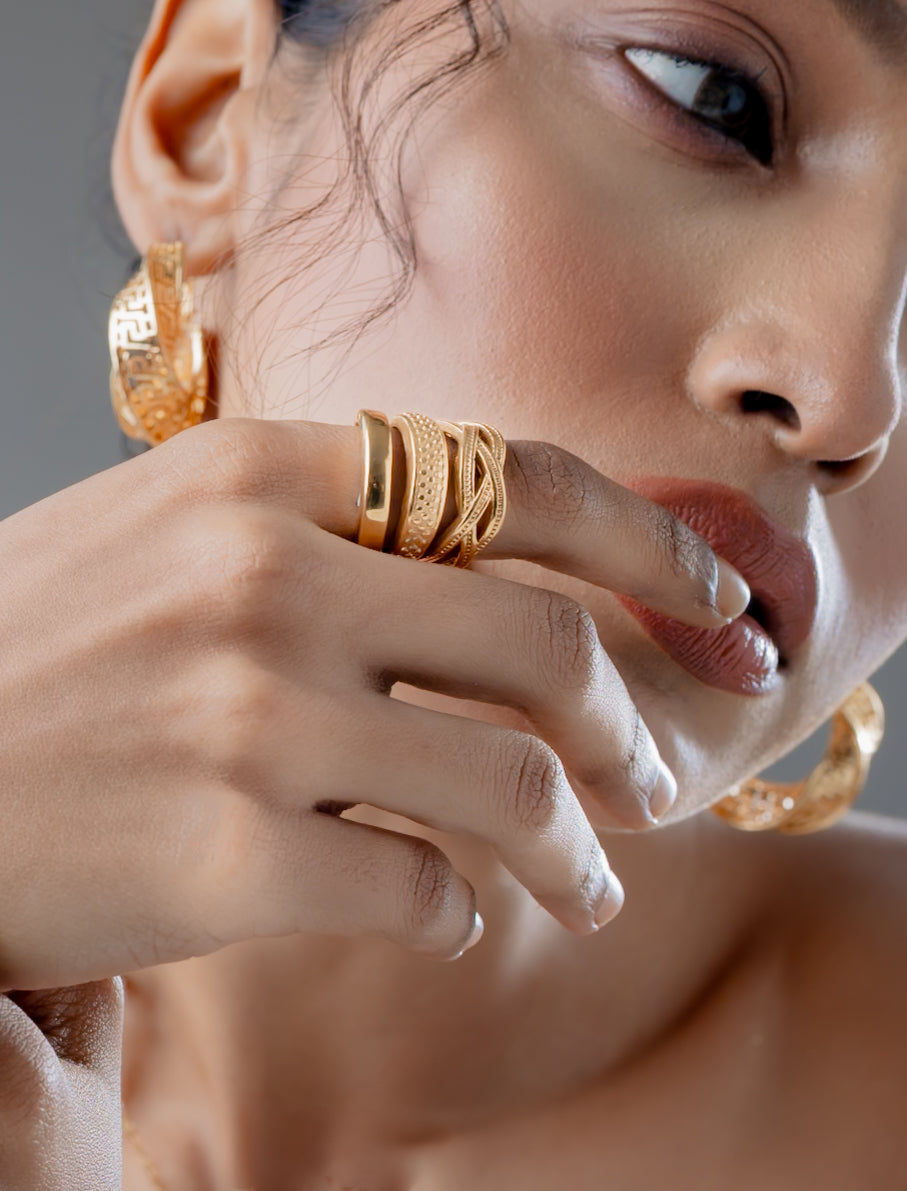 Regalia Stack Statement Ring  (Gold Plated)