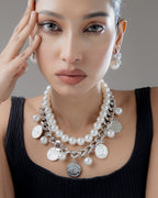 Celeste Pearl Coin Statement Necklace