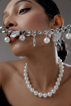 Celeste Pearl Coin Statement Necklace