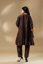 Brown Boho Bemberg Silk 2 in 1 Co-ord (3 Piece Set)