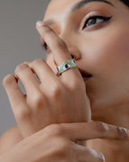 Astra Evil Eye Enamel Ring - Gold Plated