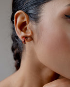 Ruby Knot Mini Hoop Earrings ( Gold Plated)