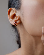 Ruby Knot Mini Hoop Earrings ( Gold Plated)