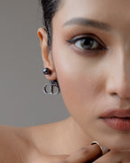 Luna Luxe Pearl Drop Earrings in Black