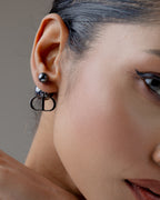 Luna Luxe Pearl Drop Earrings in Black