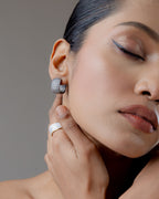 Midnight Sparkle Pavé Huggie Earrings - 18K Gold Plated