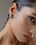 Midnight Sparkle Pavé Huggie Earrings - 18K Gold Plated
