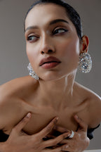 Celeste Crystal Stick-On Statement Earrings (Gold Plated)