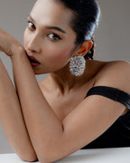 Celeste Crystal Stick-On Statement Earrings (Gold Plated)