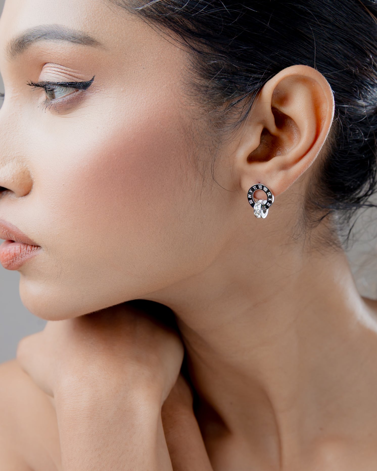 Eterna Roman Luxe Silver Earrings (18K Gold Plated)