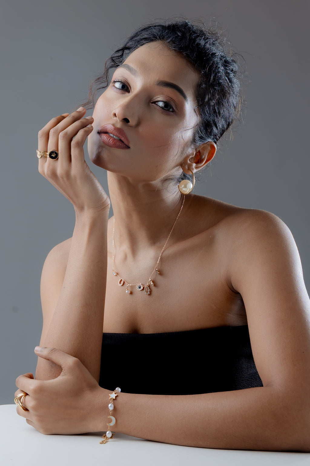 Celestia Charm Necklace - Gold Plated