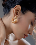 Aurelia Greek Hoop Earrings - Gold Plated