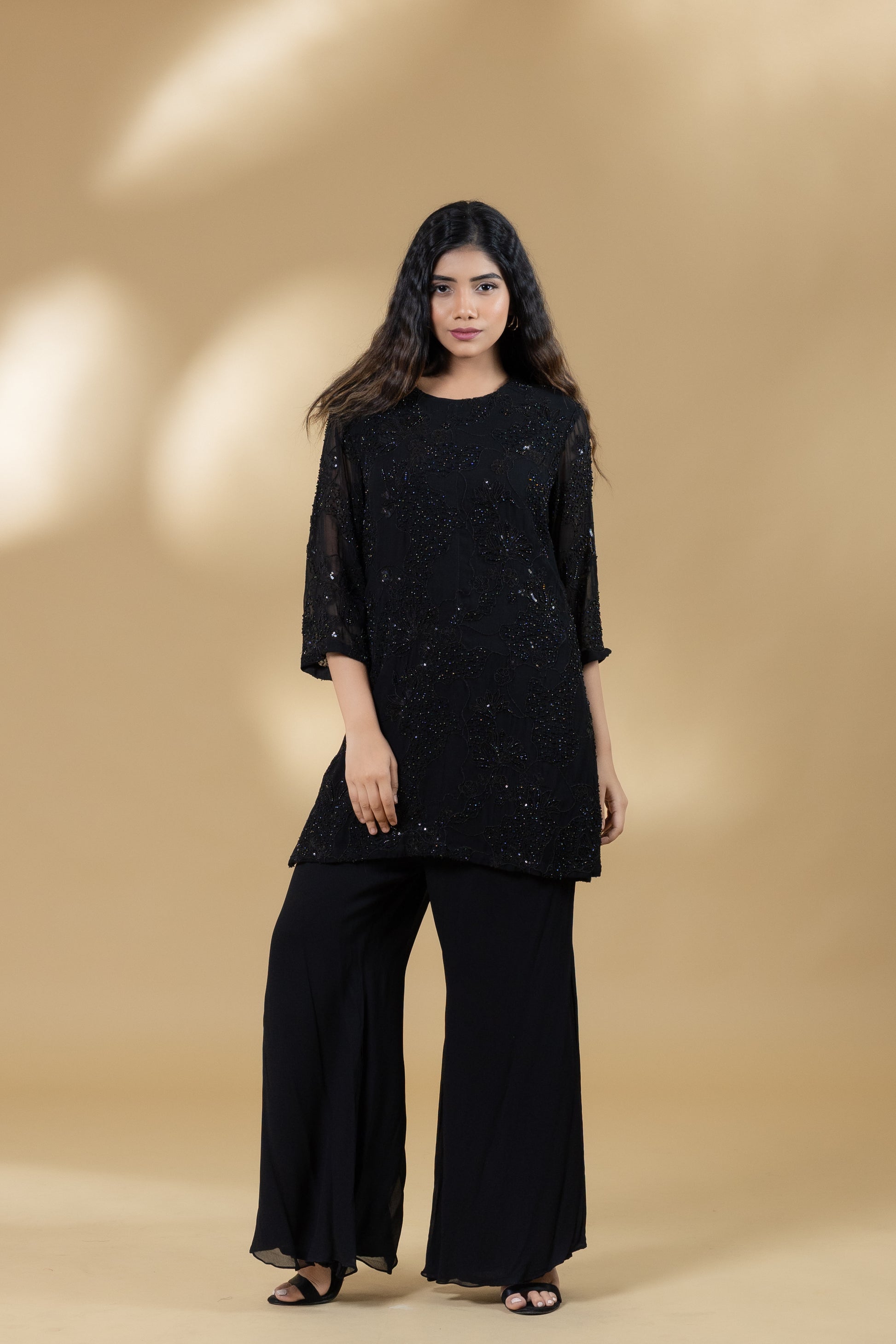 Black Embroidered Co-ord