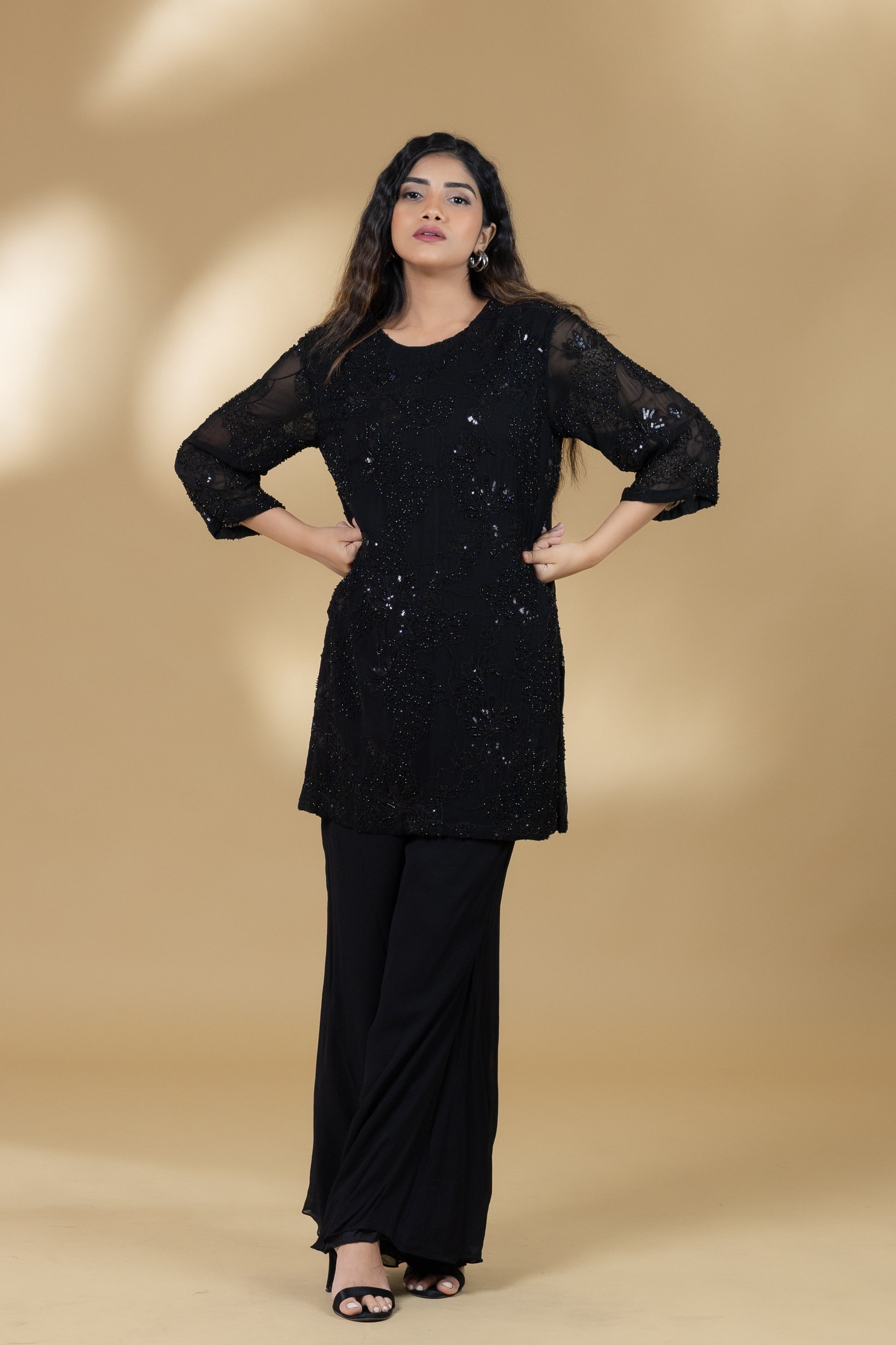 Black Embroidered Co-ord