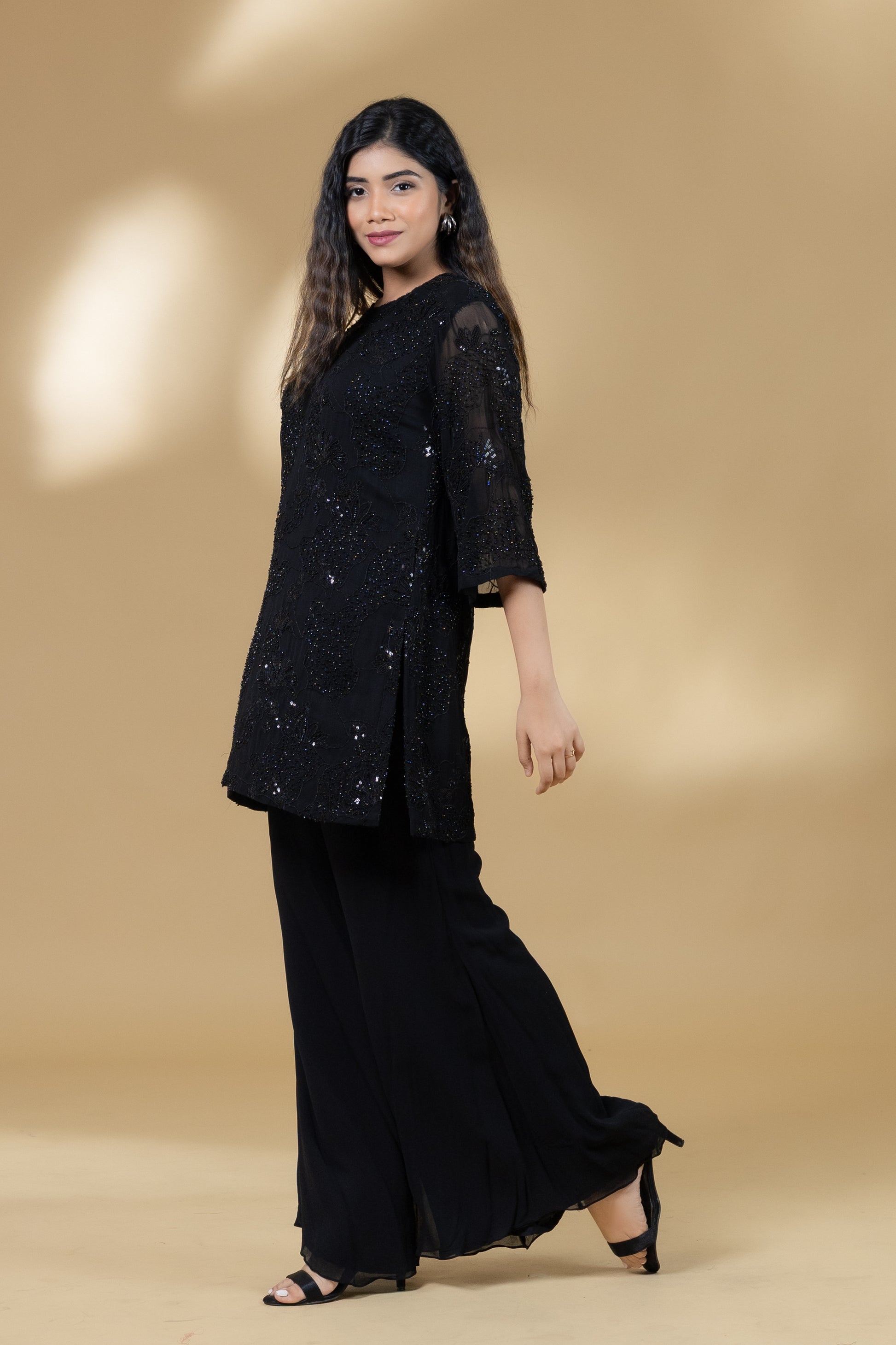 Black Embroidered Co-ord