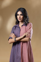 Dual Coloured Silk Crush Block Style Co-ord