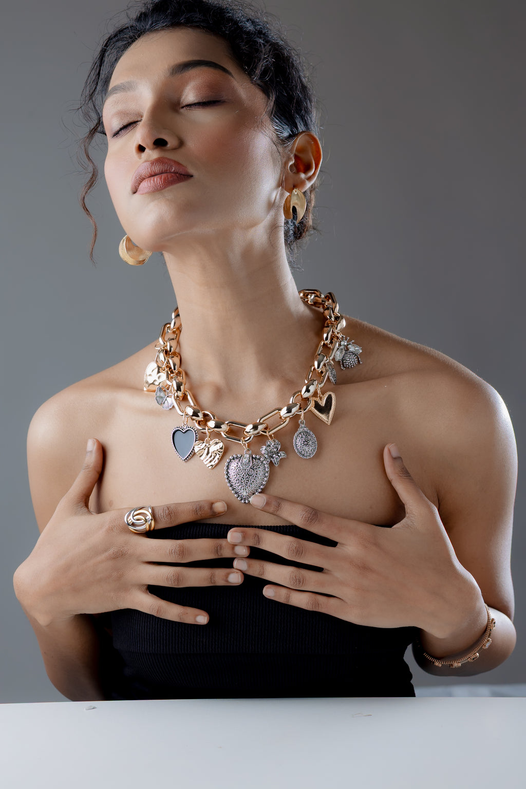 Amora Charm Statement Necklace