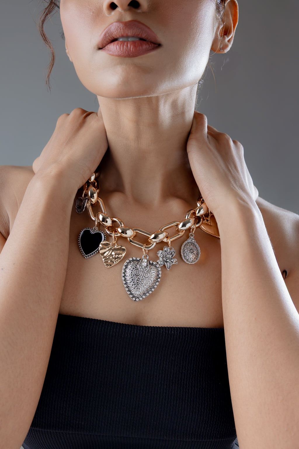 Amora Charm Statement Necklace