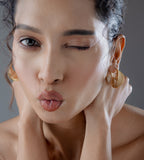 Aurora Textured Gold Drop Earrings - Gold Plated