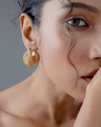 Aurora Textured Gold Drop Earrings - Gold Plated