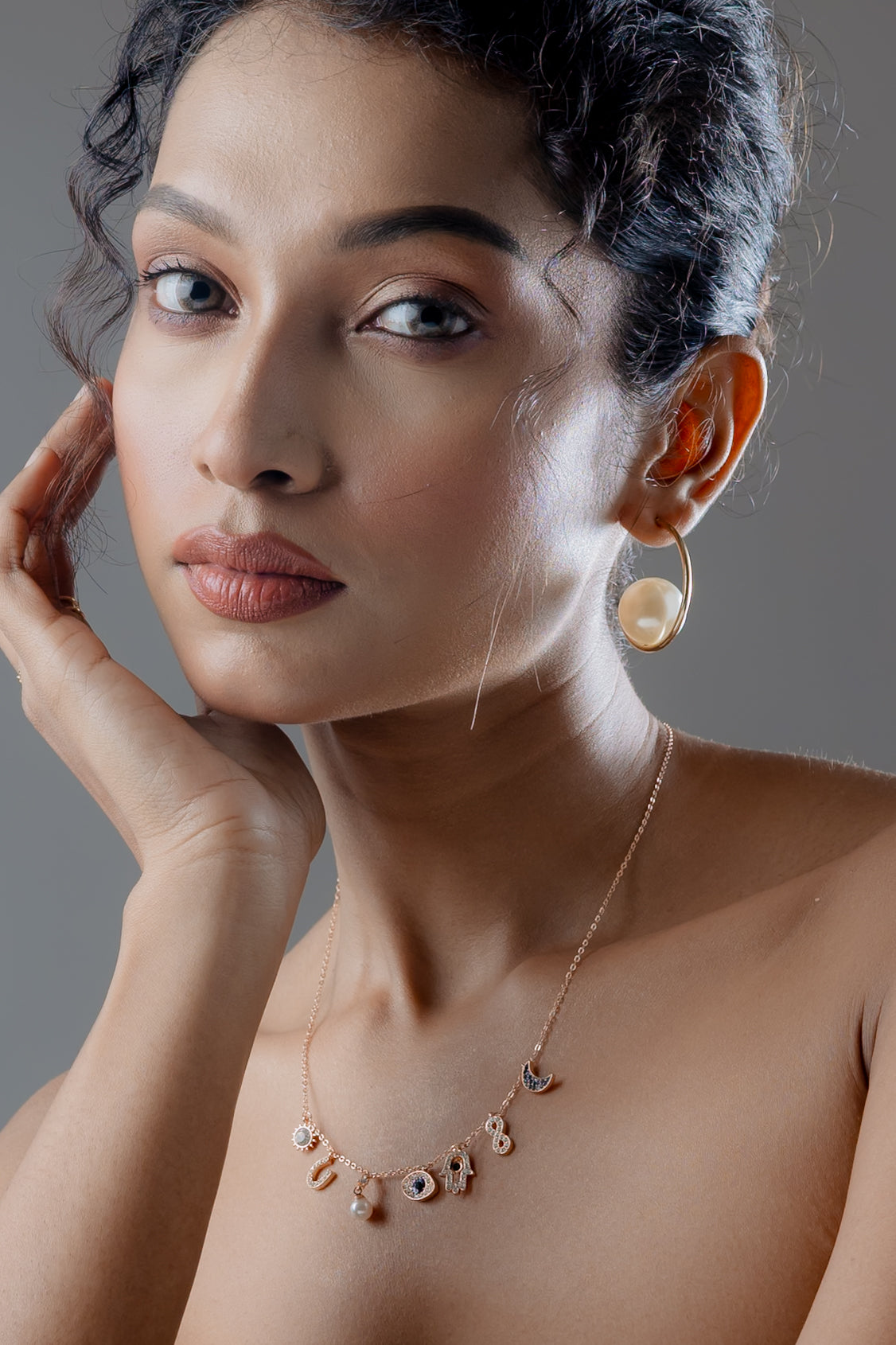 Celeste Pearl Hoop Earrings