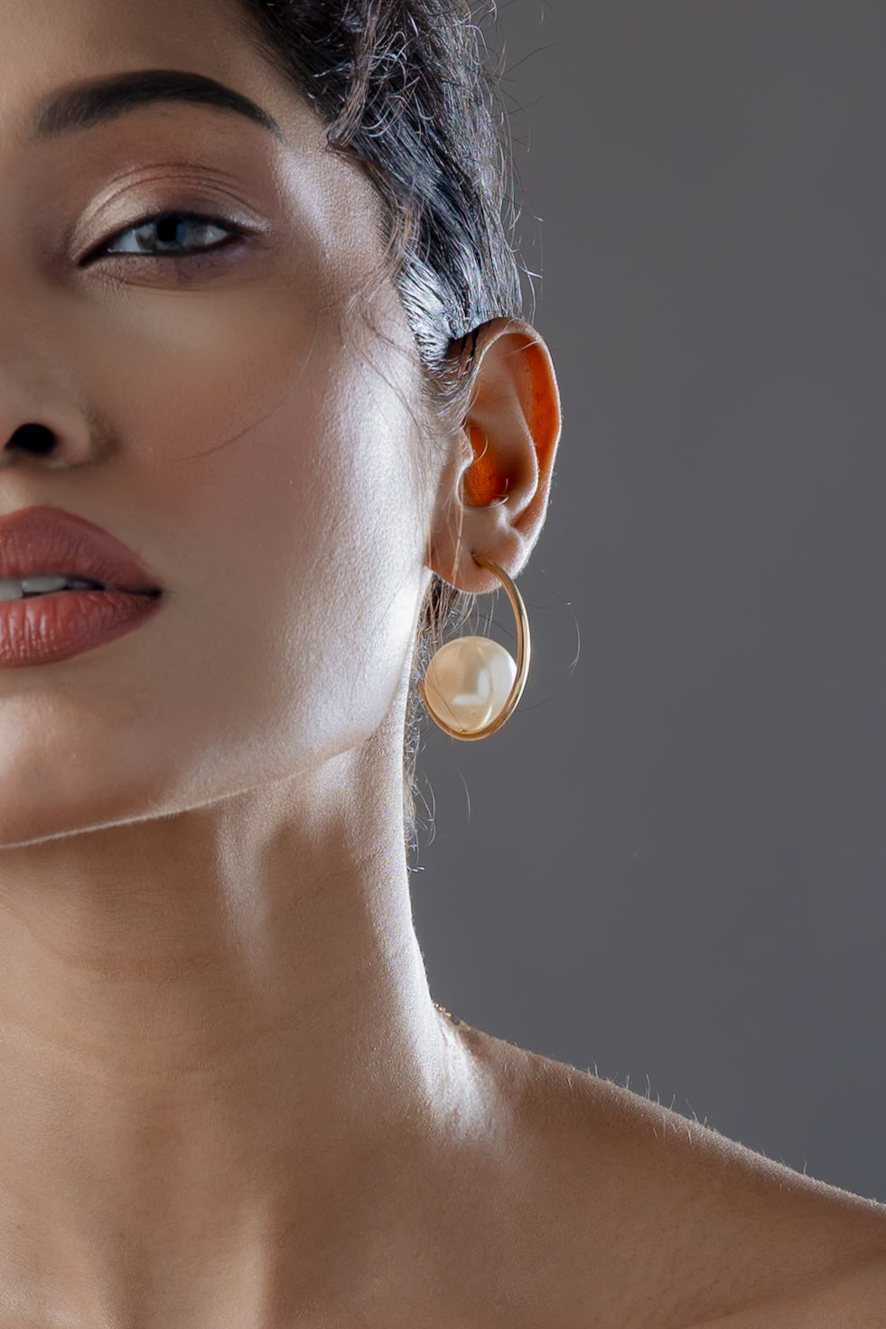 Celeste Pearl Hoop Earrings