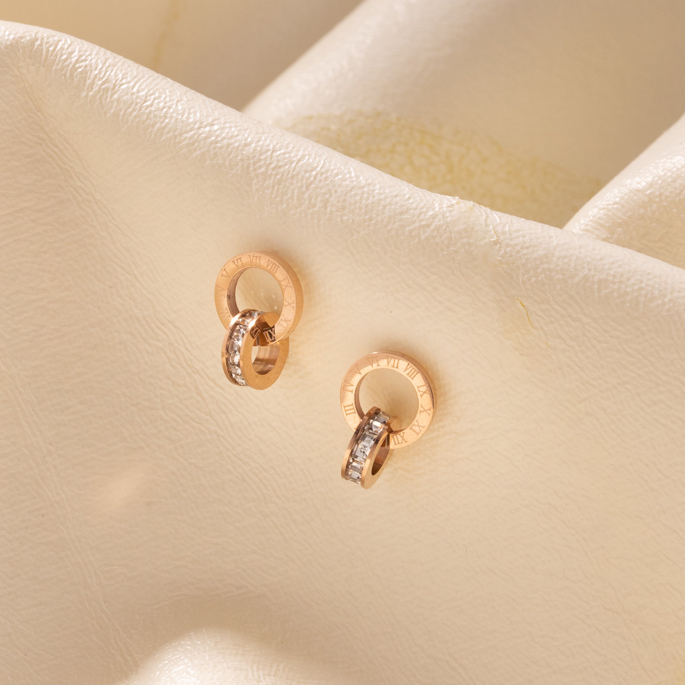 Eterna Roman Luxe Rose Gold Earrings (18K Gold Plated)