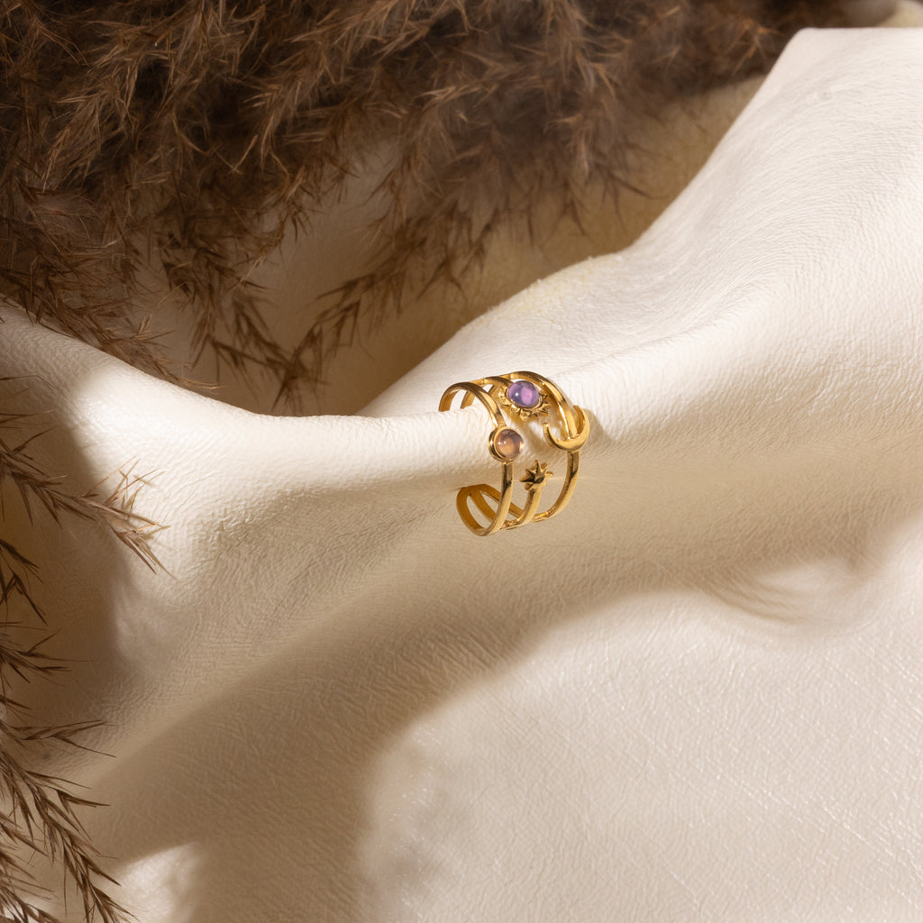 Celeste Orbit Adjustable Ring (18K Gold Plated)