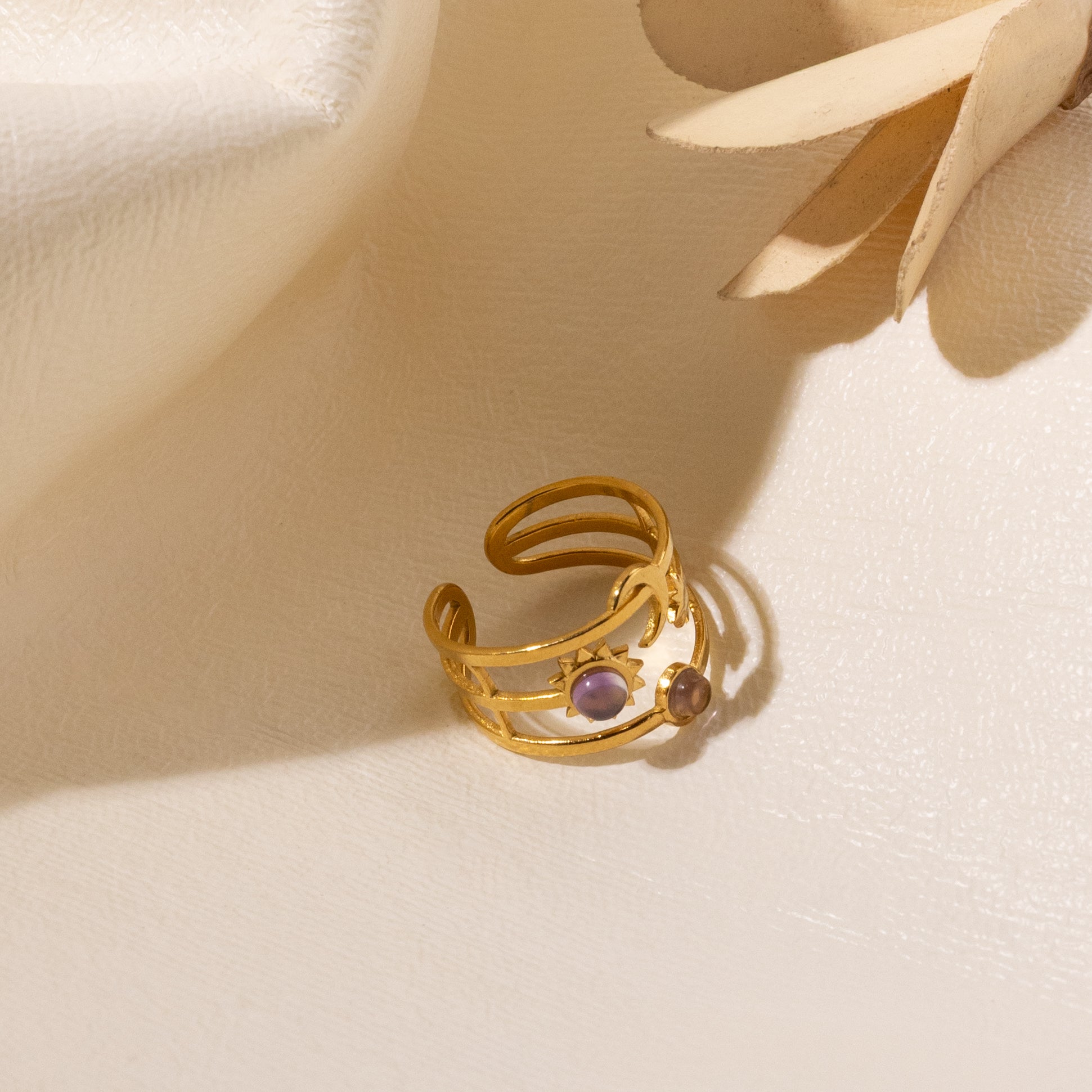 Celeste Orbit Adjustable Ring (18K Gold Plated)