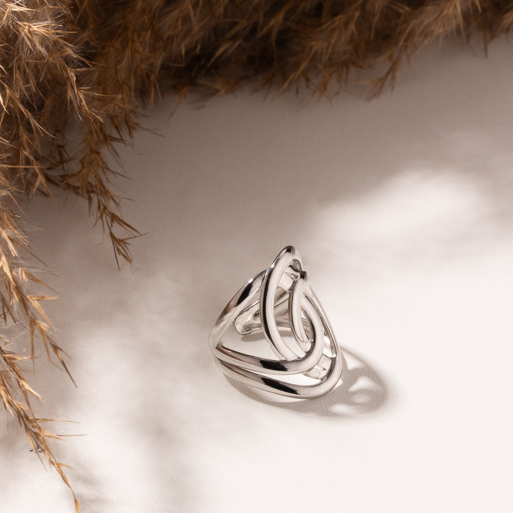 Orbit Luxe Sculpt Ring – Silver (18K Gold Plated)