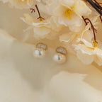 Isla Pearl Crystal Stud Earrings