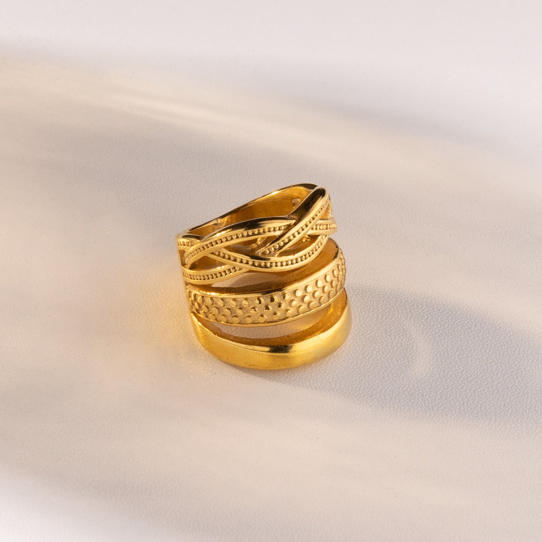 Regalia Stack Statement Ring  (Gold Plated)