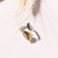 Aurora Texture Adjustable Ring – Dual Tone (18K Gold Plated)