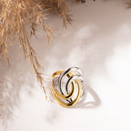 Orbit Luxe Sculpt Ring – Silver and Gold (18K Gold Plated)