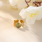Trio Swirl Enamel Statement Ring (Multi-Colour)