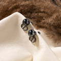 Luna Luxe Pearl Drop Earrings in Black