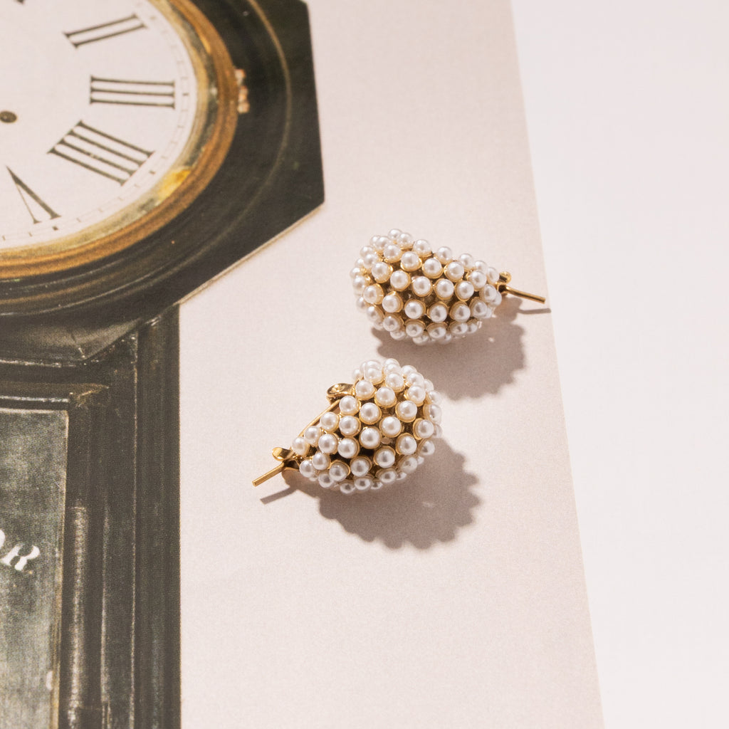 Ivory Royale Pearl Huggie Hoops (24K Gold Plated)