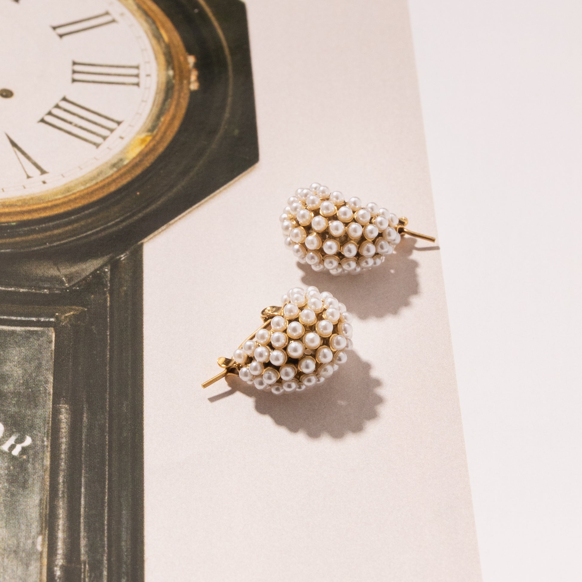 Ivory Royale Pearl Huggie Hoops (24K Gold Plated)