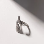 Aurora Texture Adjustable Ring – Silver (18K Gold Plated)
