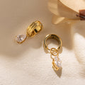 Elara Teardrop Charm Hoop Earrings - Gold Plated