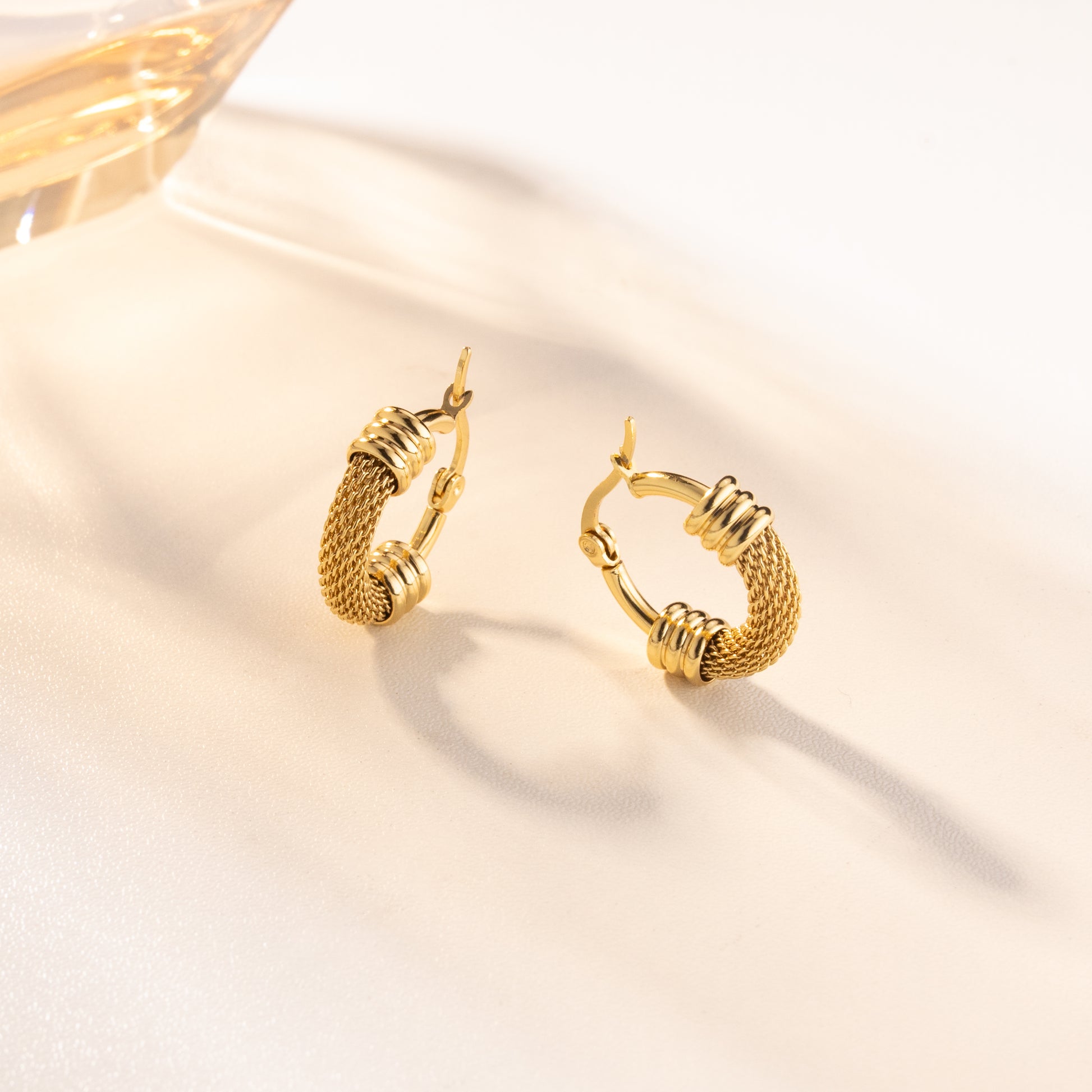 Aurelia Luxe Mesh Hoop Earrings (18K Gold Plated)