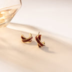 Ruby Knot Mini Hoop Earrings ( Gold Plated)