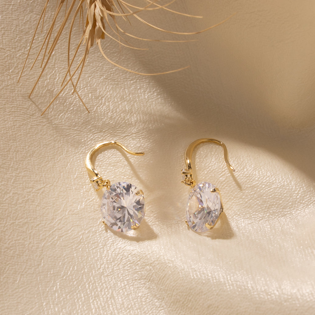 Ariana Crystal Drop Earrings - Gold Plated