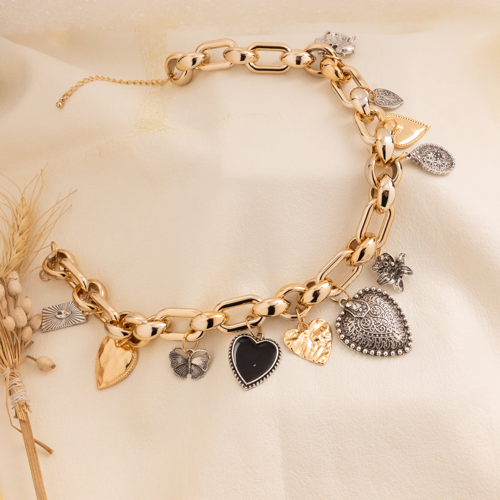Amora Charm Statement Necklace