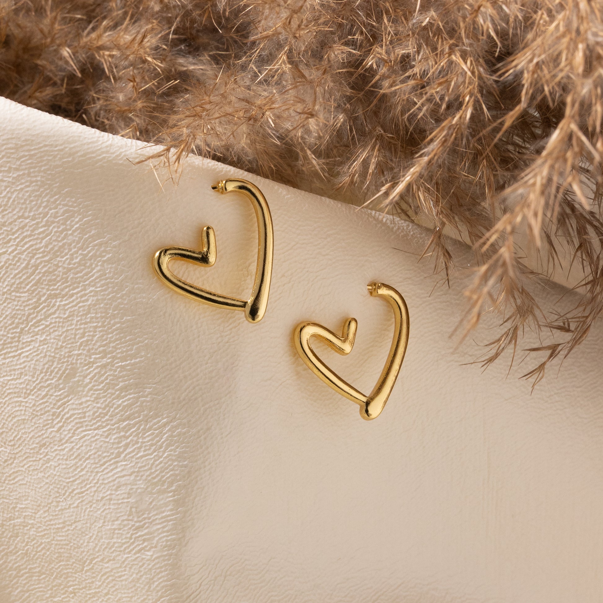 Amore Gold Heart Hoop Earrings