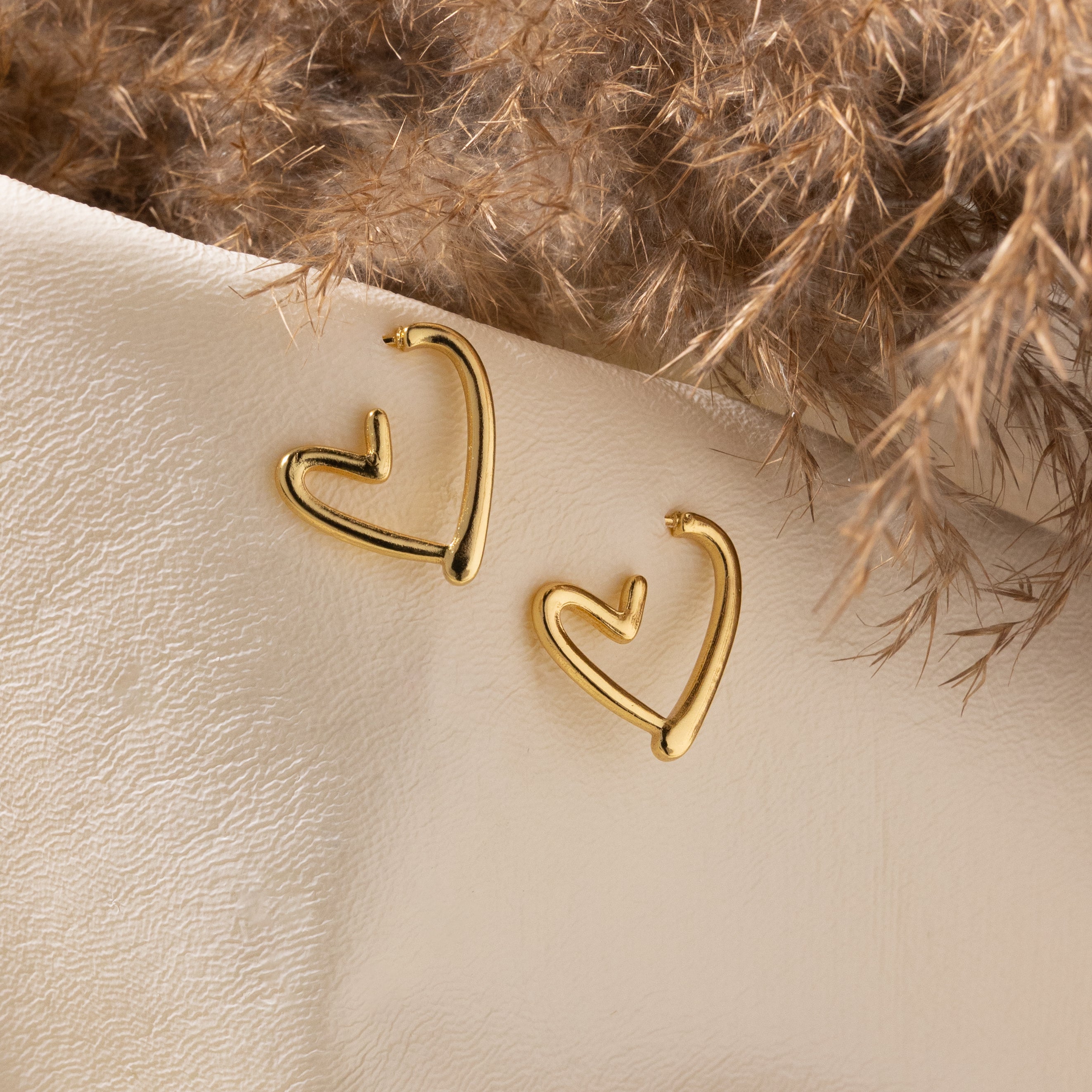 Amore Gold Heart Hoop Earrings