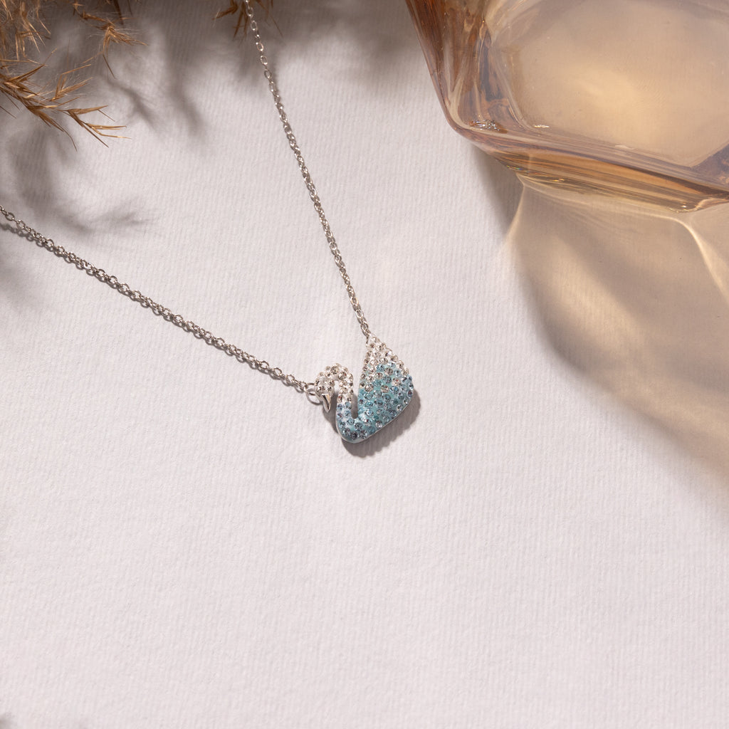 Azure Swan Crystal Necklace
