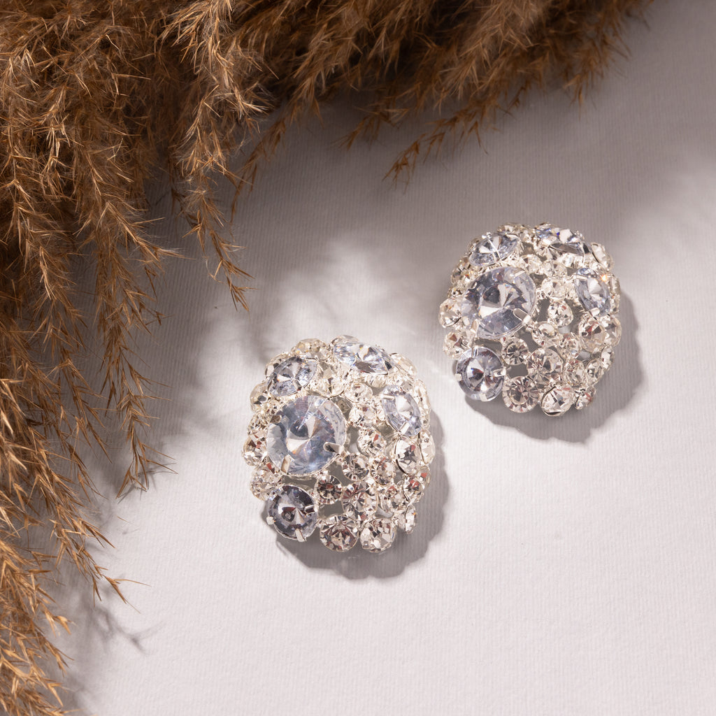 Celeste Crystal Stick-On Statement Earrings (Gold Plated)