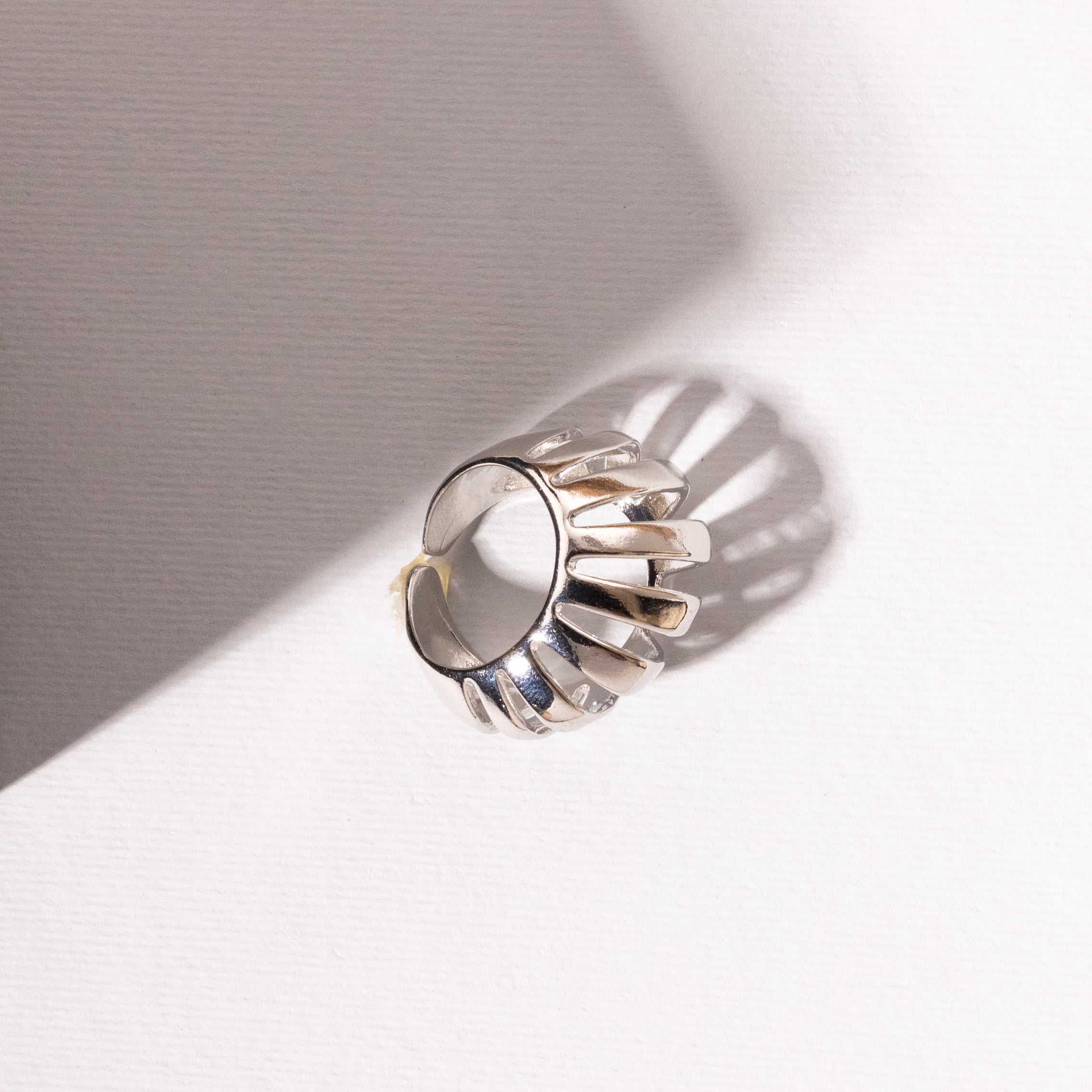 Helix Sculpt Statement Ring – Silver